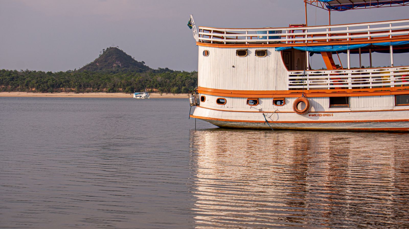 Traditional riverboat on the Tapajos River at Alter do Chao, Brazil, on a route of Amazon river cruises in 2027